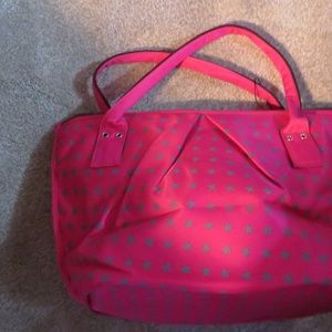 ESBAG- HANDBAG-BRT. PINK WITH GOLD STARS LARGE